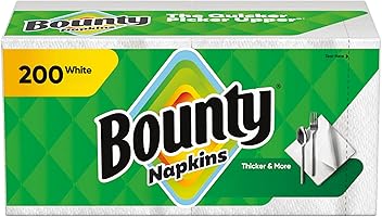 Bounty Paper Napkins, White, 200 Count, Packaging may vary